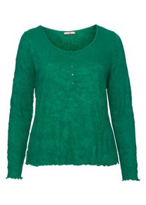sheego by Joe Browns Große Größen Langarmshirt in Crinkle-Optik Gr. 52/54 grün von sheego für Damen