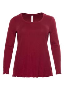 Große Größen BASIC Shirt mit Babylock-Nähten Gr. 48/50 rot von sheego für Damen