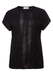Große Größen T-Shirt mit Frontdruck Gr. 48/50 schwarz von sheego für Damen