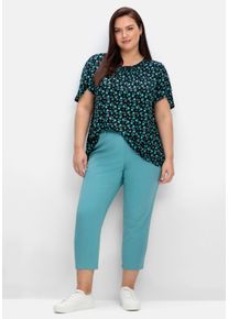 Große Größen Schmale 7/8-Hose mit Gummibund, aus Twill Gr. 42 blau von sheego für Damen