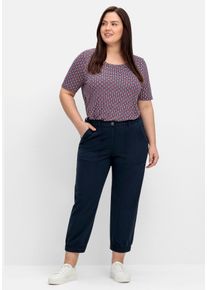 Große Größen 7/8-Cargohose mit Gummibund und elastischem Saum Gr. 46 blau von sheego für Damen