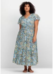 sheego by Joe Browns Große Größen Maxikleid im Paisleymuster, mit Smokbund Gr. 40 blau von sheego für Damen