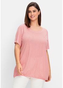 Große Größen Doppelpack T-Shirts, mit Saum-Gummizug Gr. 40/42 rot bedruckt von sheego für Damen
