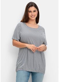 Große Größen Doppelpack T-Shirts, mit Saum-Gummizug Gr. 40/42 blau bedruckt von sheego für Damen