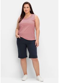 Große Größen Twill-Bermudas in 5-Pocket-Form, mit Gummizugbund Gr. 52 blau von sheego für Damen