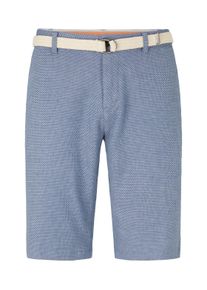 Tom Tailor Herren Chino Bermuda Shorts, blau, Muster, Gr. 38