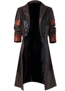 Damen Leder Trenchcoat - Frau Halloween Kostüme - MHA Cosplay Uniform - Lange Jacke