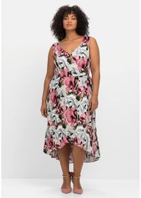 sheego by Joe Browns Große Größen Maxikleid in Wickeloptik, mit Blumendruck Gr. 58 weiß geblümt von sheego für Damen