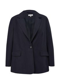 TRIANGLE Große Größen Blazer aus Baumwollmix, leicht tailliert Gr. 44 blau für Damen