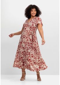sheego by Joe Browns Große Größen Maxikleid mit Blumendruck, in Wickeloptik Gr. 52 rot geblümt von sheego für Damen