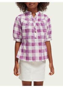 Scotch & Soda Scotch & Soda Kariertes Shirt aus einer Leinenmischung