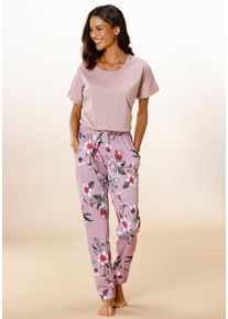 Vivance Dreams Große Größen Pyjama Gr. 40/42 lila geblümt für Damen