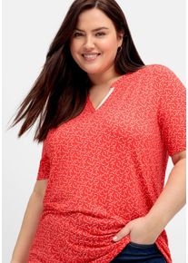 Große Größen Longshirt mit Grafik-Alloverprint Gr. 52/54 rot bedruckt von sheego für Damen