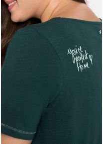Große Größen Shirt mit Print hinten auf der Schulter Gr. 56/58 grün von sheego für Damen