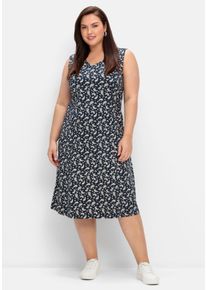 Große Größen Jerseykleid in Midilänge, mit Paisleydruck Gr. 56 blau von sheego für Damen