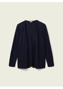 Tom Tailor Große Größen Cardigan in kurzer verschlussloser Form Gr. 48 blau für Damen