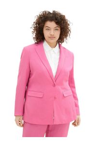 Tom Tailor Große Größen Blazer mit tiefem Reverskragen, im Leinen-Mix Gr. 44 pink für Damen