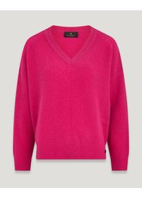 Belstaff Cameron Pullover Mit V-ausschnitt für Damen Pure Cashmere Fuchsia Pink L