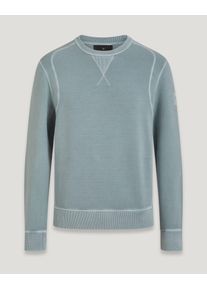 Belstaff Gibe Sweatshirt für Herren Garment Dye Lightweight Fleece Steel Green 2XL