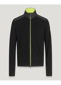 Belstaff Flash Kelby Cardigan Mit Reißverschluss für Herren Merino Wool Black / Neon Yellow L