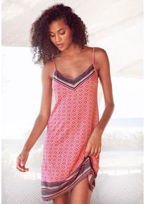 Vivance Dreams Negligé mehrfarbig Gr. 32/34 für Damen. V-Ausschnitt und Kontrastdetails, Allover-Druck. Figurumspielend. Nachhaltig.