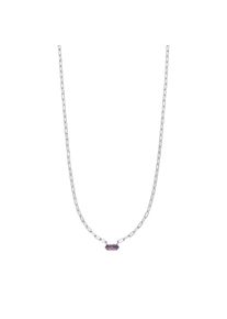 Leaf Halskette - Necklace Cube, Amethyst, silver rhodium plate - in lila - Halskette für Damen