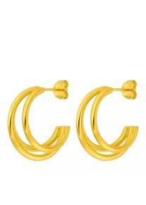 Leaf Ohrringe - Earring Triple, Silver gold plate - in silber - Ohrringe für Damen
