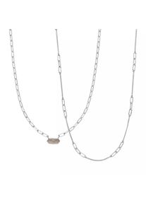 Leaf Halskette - Necklace Set Cube, silver rhodium plated - in grün - Halskette für Damen