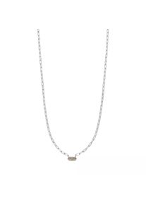 Leaf Halskette - Necklace Cube grey agate, silver rhodium plate - in grau - Halskette für Damen