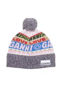 Ganni Mützen - Graphic Wool Beanie - in mehrfarbig - Mützen für Damen