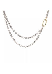 P D Paola PDPAOLA Halskette - Double Beat Chain Necklace - in silber - Halskette für Damen