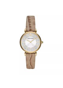 Emporio Armani Uhr - Two-Hand Leather Watch - in taupe - Uhr für Damen