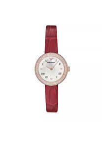Emporio Armani Uhr - Zweihand-Lederuhr - in rot - Uhr für Damen