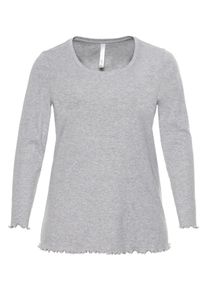Große Größen BASIC Shirt mit Babylock-Nähten Gr. 48/50 grau von sheego für Damen