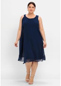 Große Größen Cocktailkleid aus Chiffon, in A-Linie Gr. 58 blau von sheego für Damen