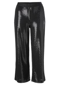 Via Appia Due Große Größen Culotte in Paillettenoptik, mit Gummibund Gr. 52 schwarz für Damen