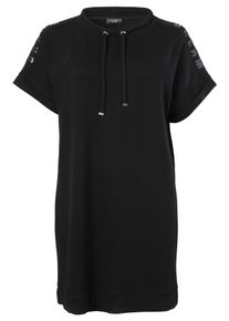 Via Appia Due Große Größen Sweatkleid mit 3D-Druck auf der Schulter Gr. 44 schwarz für Damen