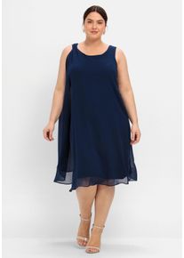 Große Größen Cocktailkleid aus Chiffon, in A-Linie Gr. 54 blau von sheego für Damen