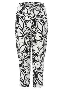 Via Appia Due Große Größen Hose aus Viskose, mit abstraktem Blumenprint Gr. 52 schwarz geblümt für Damen