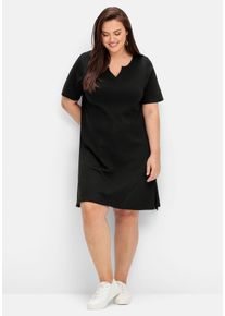 Große Größen Jerseykleid mit hohen Seitenschlitzen Gr. 40 schwarz von sheego für Damen