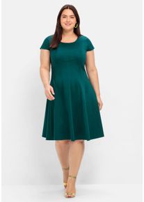 Große Größen Cocktailkleid in A-Linie, in Bahnenform Gr. 58 grün von sheego für Damen