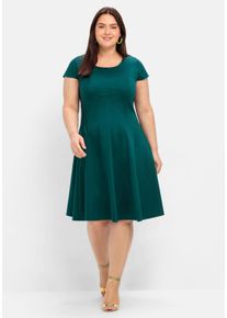 Große Größen Cocktailkleid in A-Linie, in Bahnenform Gr. 46 grün von sheego für Damen