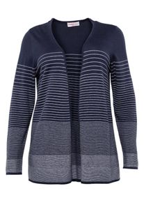Große Größen Strickjacke mit optischem Farbverlauf Gr. 52/54 blau/weiß von sheego für Damen