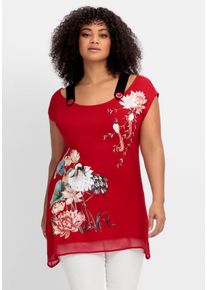 sheego by Joe Browns Große Größen Longshirt mit Trägern und Blumendruck Gr. 48/50 rot geblümt von sheego für Damen