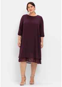 Große Größen Cocktailkleid aus Chiffon, im Lagenlook Gr. 56 rot von sheego für Damen