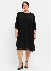 Große Größen Cocktailkleid aus Chiffon, im Lagenlook Gr. 58 schwarz von sheego für Damen
