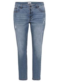 Große Größen Boyfriend-Jeans mit Destroyed-Effekten Gr. 54 blau von sheego für Damen