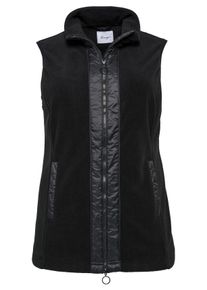Große Größen Weste im Materialmix mit Stehkragen Gr. 50 schwarz von sheego für Damen