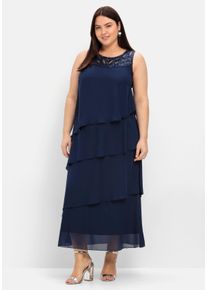 Große Größen Abendkleid mit Pailletten Gr. 44 blau von sheego für Damen
