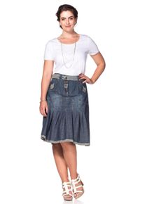 sheego by Joe Browns Große Größen Jeansrock mit Falten Gr. 44 blau von sheego für Damen